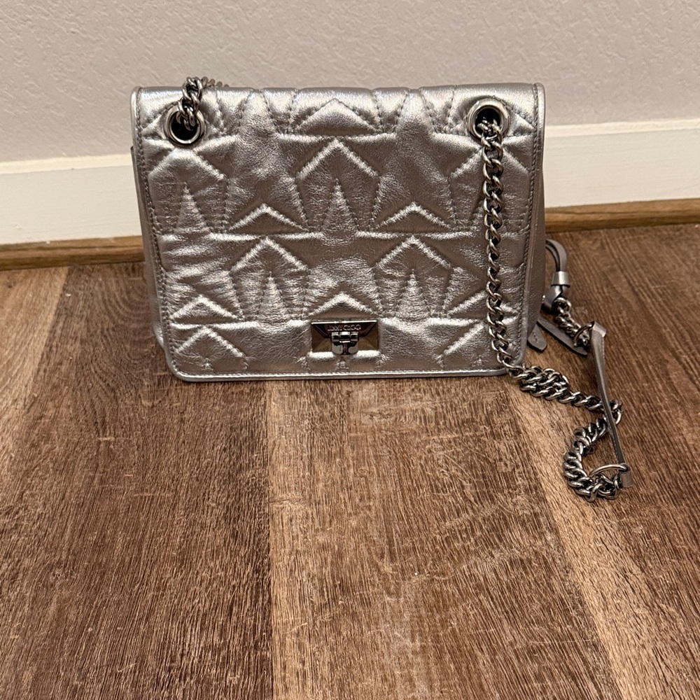 Jimmy Choo Metallic Silver Crossbody Bag